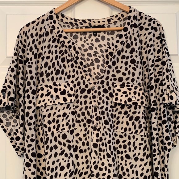 Lily Morgan Tops - Cream & Black Tunic 3X